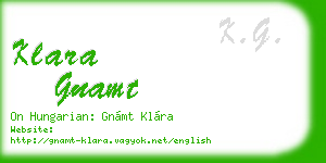 klara gnamt business card