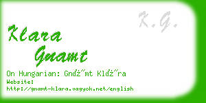 klara gnamt business card